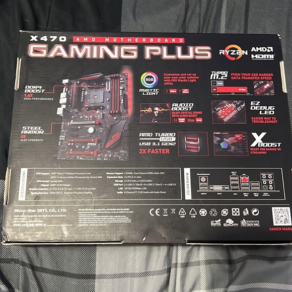 MSI Motherboard- Gaming Plus x470 - Picture 2 of 4